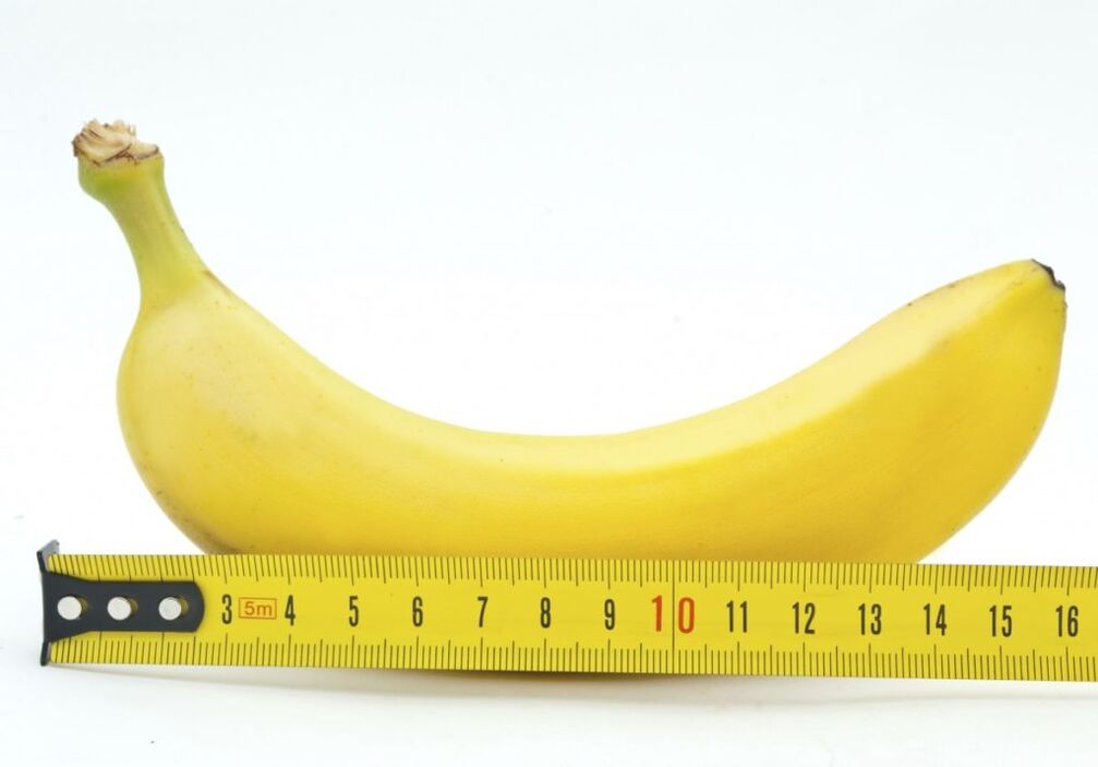 la medida del plátano simboliza la medida del pene después de la cirugía de agrandamiento